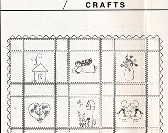 Vintage McCall's Crafts pattern 3554 for REDWORK stitching ~ Wall hanging, pillows, Quilt UNCUT and factory~folded