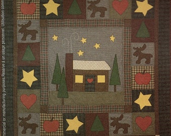 Patrón vintage McCall's 3323 Crafts: colcha de invierno, delantal, almohadas y bolso
