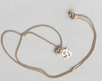 Sweet NECKLACE monogrammed from DISNEY ~ gold tone initial "D" with 3 tiny jewels in the shape of Mickey Mouse