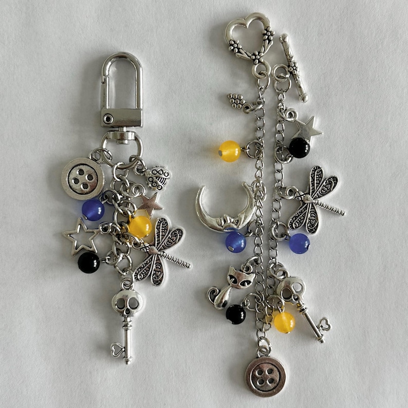 Coraline Movie Charm Armband, Naturliga Kalcedonkristallpärlor, Grunge Nyckelring, Smycken med Konstiga Flickor bild 5