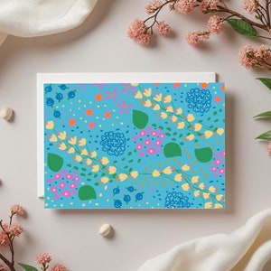 Cartão de agradecimento floral feito à mão Arte botânica para gratidão Casamentos Aniversários Chás de bebê Eventos especiais