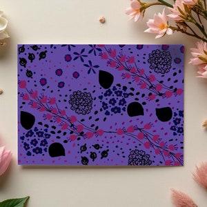 Cartão de agradecimento floral feito à mão Arte botânica para gratidão Casamentos Aniversários Chás de bebê Eventos especiais