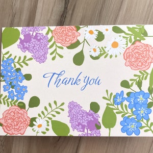 Florale Dankeschön-Grußkarte Hand entworfene botanische Kunst für Dankbarkeit Hochzeiten Geburtstage Babypartys besondere Ereignisse