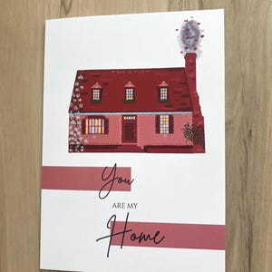 Cottage Valentinstagskarte – Romantische Grußkarte – Süße Liebeskarte von Herzen – Perfekt als Geschenk zum Jahrestag oder zum Valentinstag
