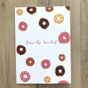 Tarjeta de San Valentín con forma de donut: tarjeta de felicitación romántica, linda y sincera tarjeta de amor, perfecta para aniversario o regalo de San Valentín