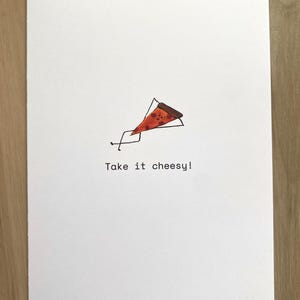 Tómatelo con humor: linda y divertida tarjeta de San Valentín hecha a mano: tarjeta de felicitación con un divertido diseño de comida, simple y minimalista