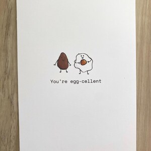 Eres excelente: linda y divertida tarjeta de San Valentín hecha a mano: tarjeta de felicitación de amor con diseño de comida, divertida, simple y minimalista