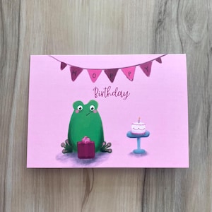 Cartão de Feliz Aniversário Engraçado – Cartão de Saudação Feito à Mão Bonito com Design de Humor Animal – Ideia Única de Presente de Aniversário