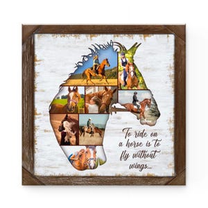 Personalized Horse Gift, Horse Wall Decor, Horse Photo Collage Canvas Wall Art, Custom Horse Owner Gift, Horse Rider Gifts
