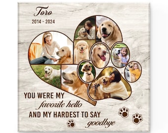 Custom Pet Memorial Canvas: Dog Photo Collage Sympathy Gift