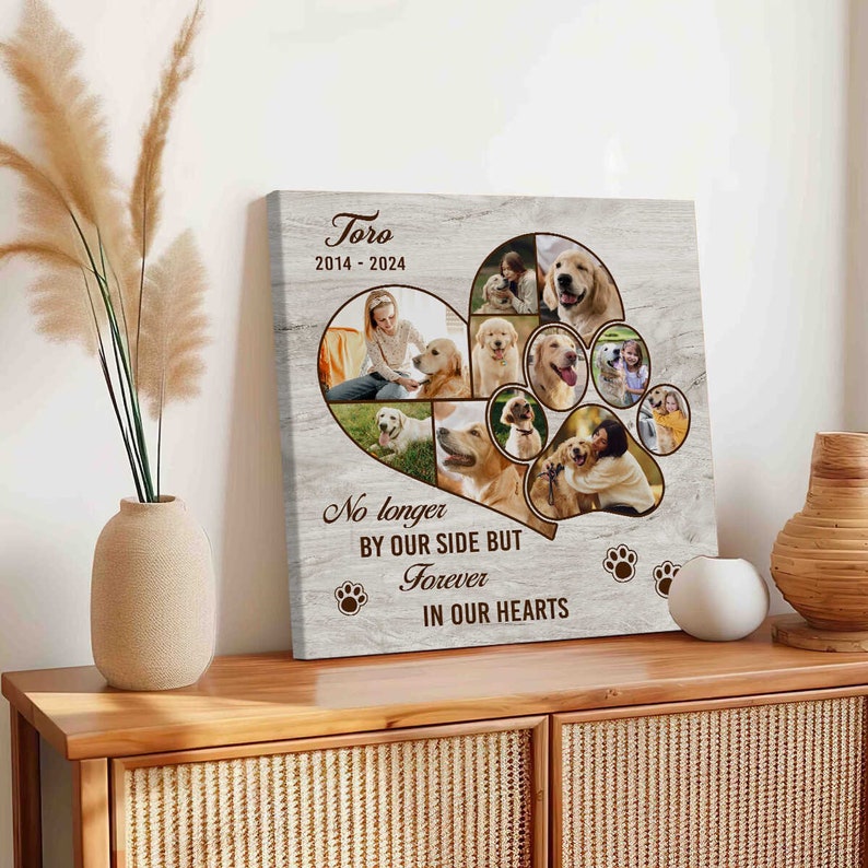 Custom Pet Memorial Canvas: Dog Photo Collage Sympathy Gift - Etsy