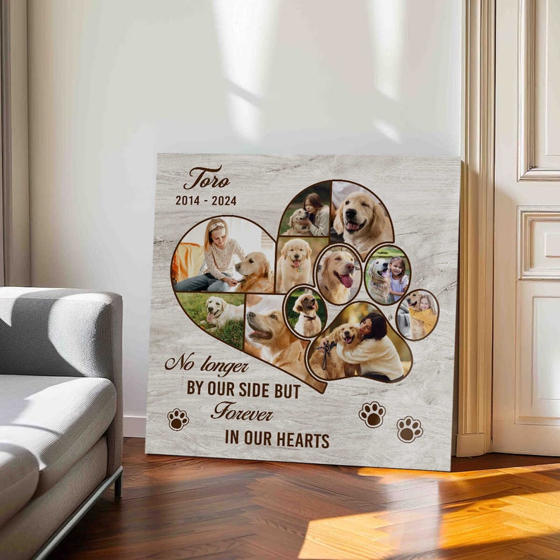 Custom Pet Memorial Canvas: Dog Photo Collage Sympathy Gift - Etsy