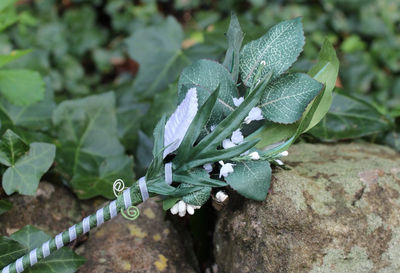 Winter White Flower Fairy Wand