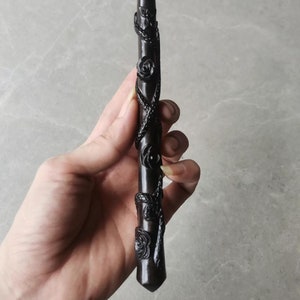 Custom Personalized  Wooden Wands | Hand-Carved Snake and Rose Wands | Handmade Magic Wand Unique | Witch&#39;s Wand , Perfect Gift For Wizard
