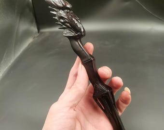 Custom Personalized Monster Head Wooden Wands Hand-Carved Wands | Handmade Magic Wand| Witch's Wand | Unique Magic, Perfect Gift For Wizard