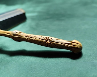 Custom Mystical Hexagram Wooden Wands | Hand-Carved Astral Wand | Handmade  Magic Wand | Fantasy Wand | Perfect Gift For Wizard