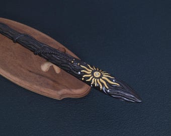 Custom Mystical Sun and Moon Witch Wooden Wands | Hand-Carved Wands | Handmade  Magic Wand | Fantasy Wand | Perfect Gift For Wizard
