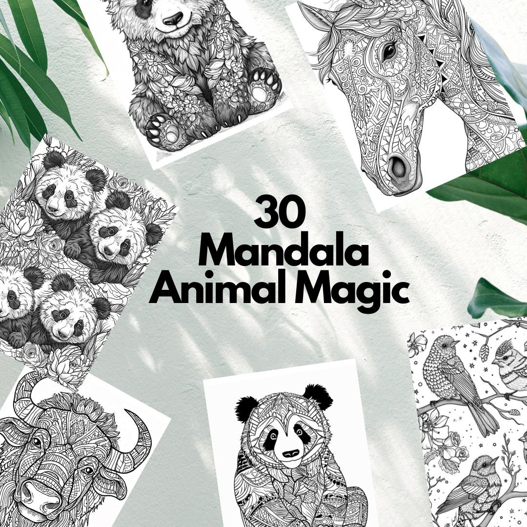 30 Animal Mandala Coloring Pages – Printable Adult Designs for ...