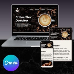 Food & Restaurant Website Template | Editable Canva Website for Cafés, Restaurants