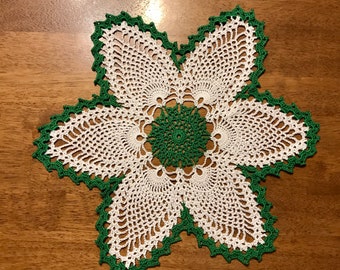 Green and White Pineapple Doily