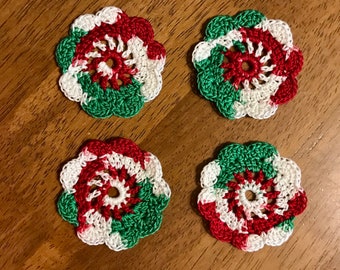 Christmas Spool Pin Doilies - Set of 4 - Perfect for Vintage Sewing Machines!