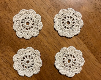 Natural Spool Pin Doilies - Set of 4 - Perfect for Vintage Sewing Machines!