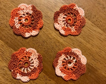 Fall Color Spool Pin Doilies - Set of 4 - Perfect for Vintage Sewing Machines!