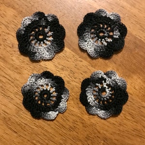 Shaded Black Spool Pin Doilies Set of 4 Perfect for Vintage Sewing Machines image 1