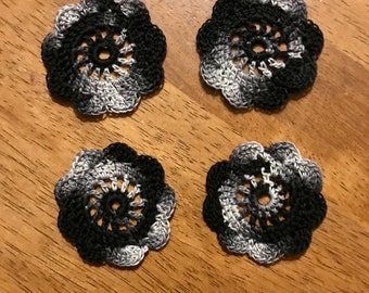 Shaded Black Spool Pin Doilies - Set of 4 - Perfect for Vintage Sewing Machines!