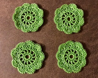 Green Spool Pin Doilies - Set of 4 - Perfect for Vintage Sewing Machines!