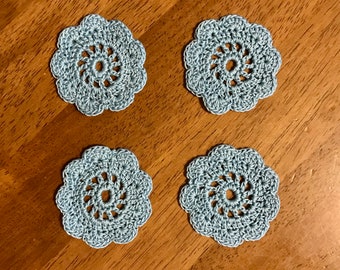 Light Blue Spool Pin Doilies - Set of 4 - Perfect for Vintage Sewing Machines!