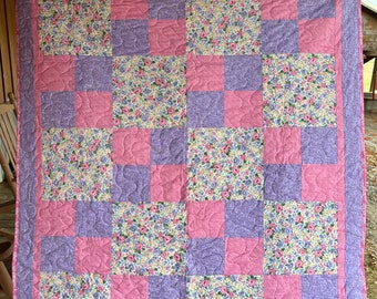 Pink, Purple and Floral Quilt