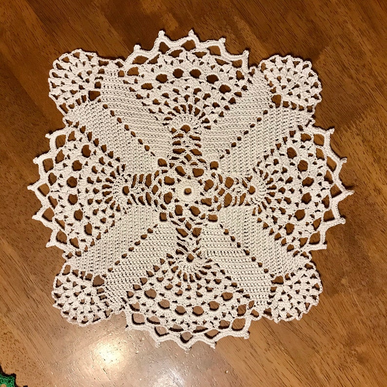 White Crossing Paths Doily