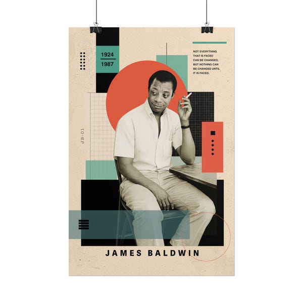 de portrait de James Baldwin de Zazzle.be Liste d'envies Vous avez des idées ? Affiche roulée, oeuvre d'art murale icône littéraire