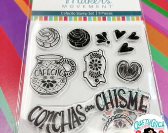 CraftyChica® Conchas con Chisme Stamp Set