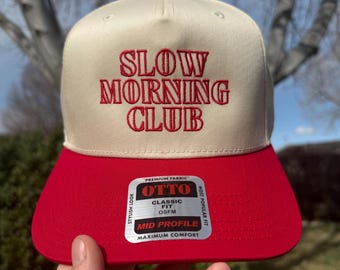 Slow Morning Club Embroidered Trucker Hat | Custom Embroidery