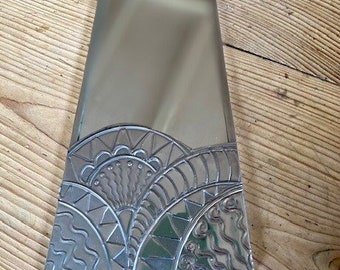 Bathroom mirror Art Deco design made of pewter