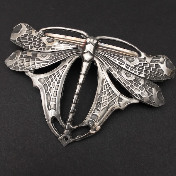 Dragonfly hair barrette, Art Nouveau  style dragonfly hair clip.