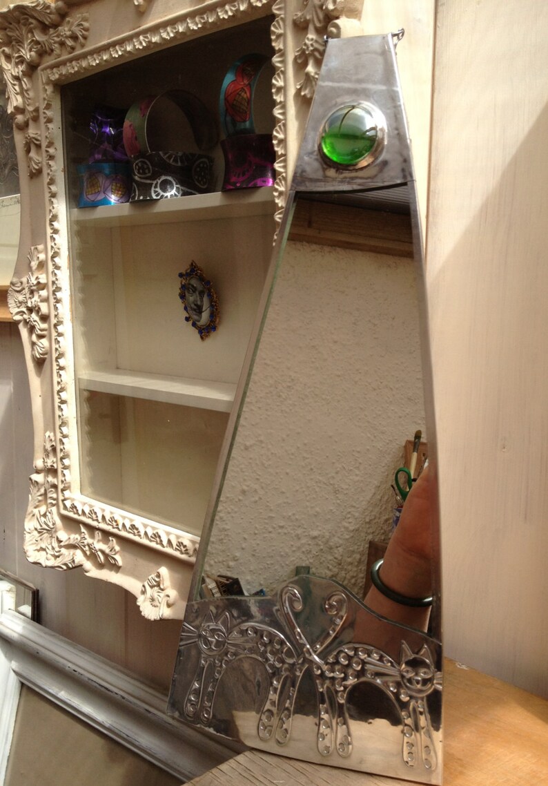 Bathroom Mirror With Cat Design. - Etsy