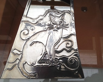 Siamese cat mirror, hanging wall decor. metal wall art. Cat Art - Cat Gifts for Women - Cat Lover Gift - Cat Lady Gifts