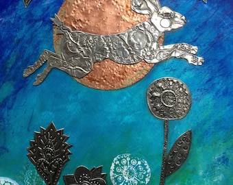 Hare painting, wall art.