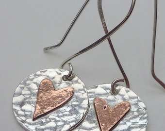 Heart dangle earrings