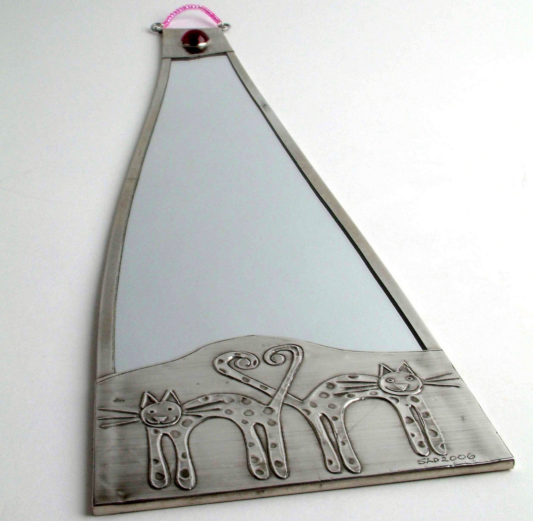 Bathroom Mirror With Cat Design. - Etsy