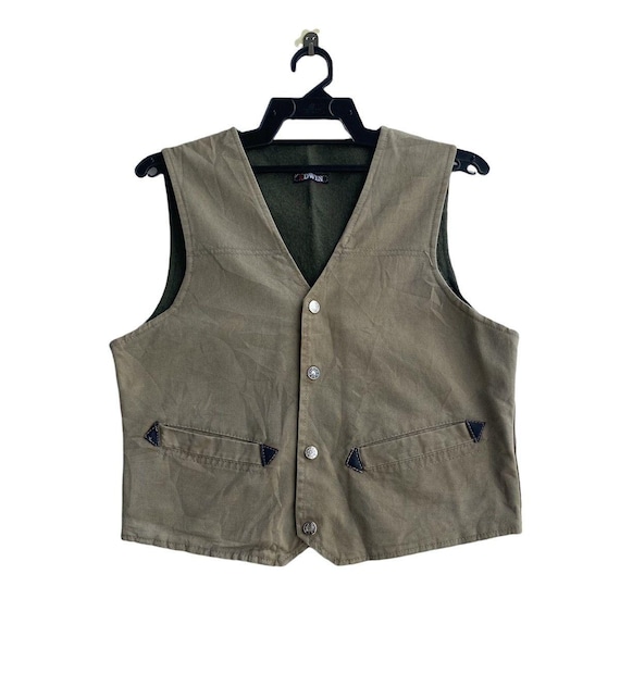 Vtg 90s Edwin snap button wool lining western sty… - image 1