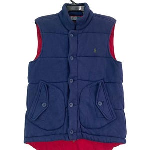 Vtg 90s Polo Ralph Lauren small pony logo down waistcoat jacket