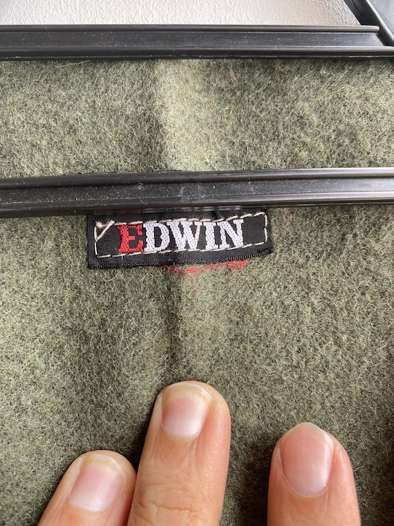 Vtg 90s Edwin snap button wool lining western sty… - image 5