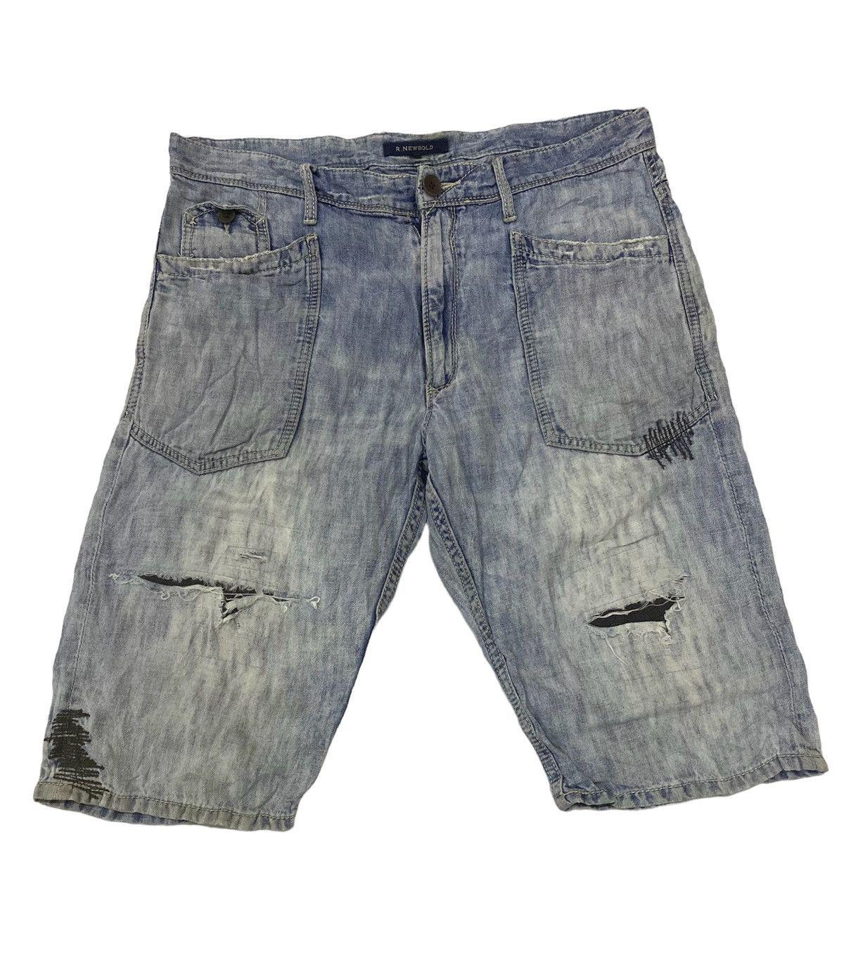 Vtg 90s R.Newbold distressed short denim