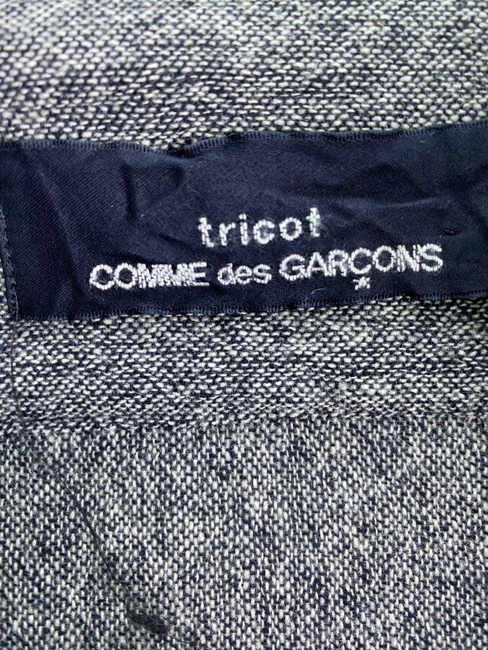 Rare tricot COMME des GARÇONS Comme des Garçons tricot grey and black destroyed cardigan