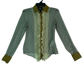 Rare D&G polka dot silk ruffle design shirts