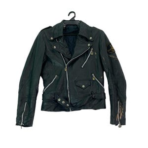 ヴィンテージ レア Moto Cuir ダブルカラー バイカー ジャケット 本革 Sサイズ